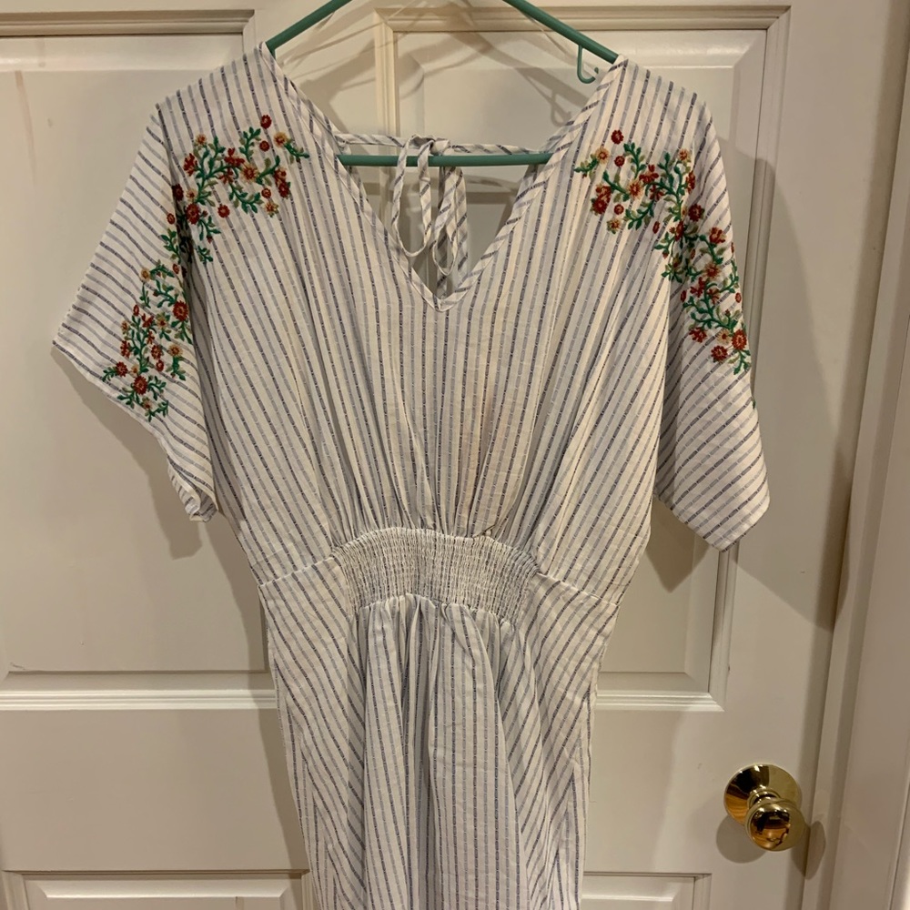 Blue and White Striped Dress NWT